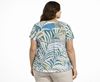 Picture of CURVY GIRL STRETCH TOP LEAF PRINT WITH BUTTONS